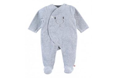 Pyjama velours Babou gris (0m) - Babou & Kendi de Noukies
